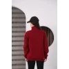 Dik Yakalı Yarım Fermuarlı Üç İplik Şardonlu Sweatshirt