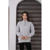 Dik Yakalı Yarım Fermuarlı Üç İplik Şardonlu Sweatshirt