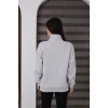 Dik Yakalı Yarım Fermuarlı Üç İplik Şardonlu Sweatshirt