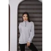 Dik Yakalı Yarım Fermuarlı Üç İplik Şardonlu Sweatshirt