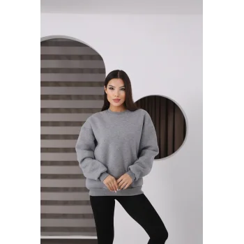 ÜÇ İPLİK ŞARDONLU BİSİKLET YAKA SWEATTSHİRT