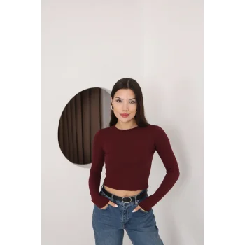 Kadın Bisiklet Yaka Crop Body