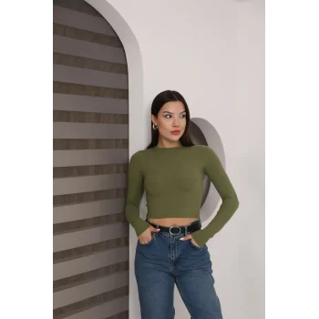 Kadın Bisiklet Yaka Crop Body