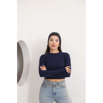 Kadın Bisiklet Yaka Crop Body