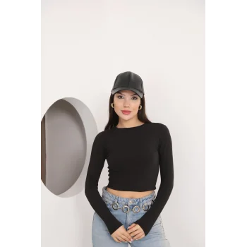 Kadın Bisiklet Yaka Crop Body