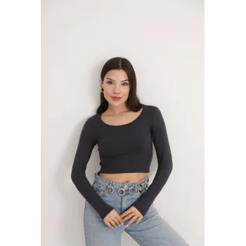 Kadın Kare Yaka Crop Body