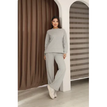 Kadın Çımalı Detaylı Selanik Kumaş Takım