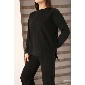 Kadın Çımalı Detaylı Selanik Kumaş Takım