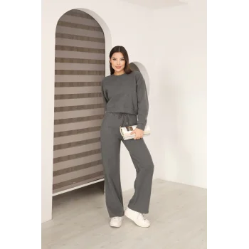 Kadın Crop Selanik Kumaş Takım