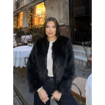 Kadın Suni Kürk Kısa-SİYAH