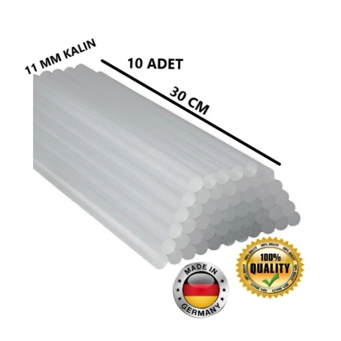 Jütburada 10 Adet Çubuk Silikon Çekme Eritme Şeffaf Mum Yapıştırıcı