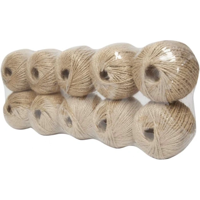 Jütburada Bej Jüt İplik 1000 Metre 10 Adet Hasır İp Kırnap İp Doğal İp Çuval İp
