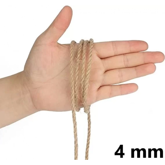 Jütburada Jüt Halat 4 mm 20 Metre Hasır Dekor Süsleme İp
