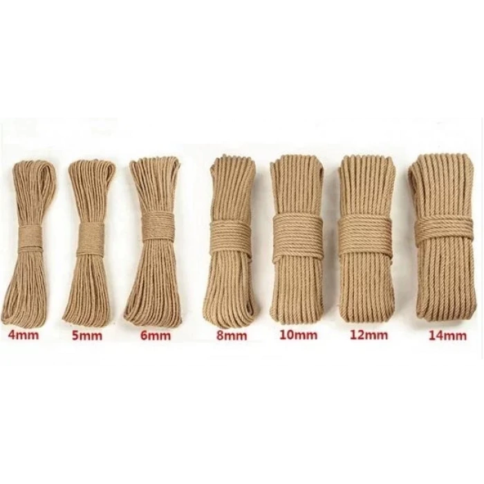 Jütburada Jüt Halat 6 mm 10 Metre Hasır Dekor Süsleme İp