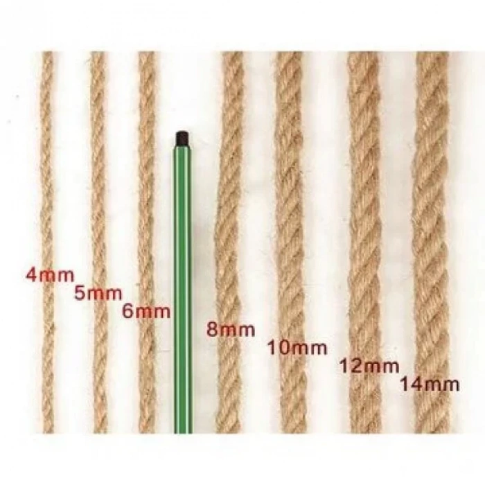 Jütburada Jüt Halat 6 mm 100 Metre Hasır Dekor Süsleme İp