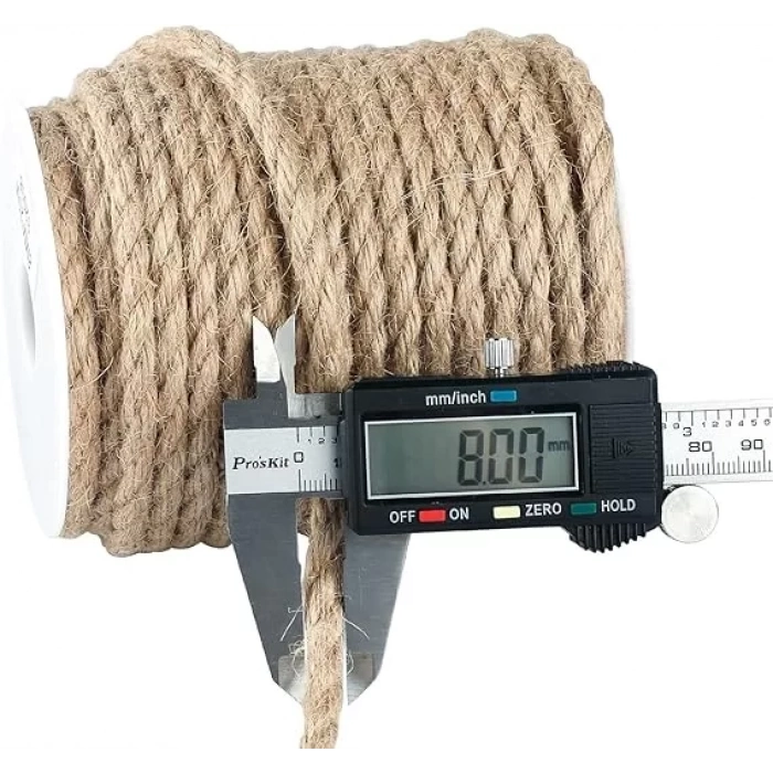 Jütburada Jüt Halat 8 mm 20 Metre Hasır Dekor Süsleme İp