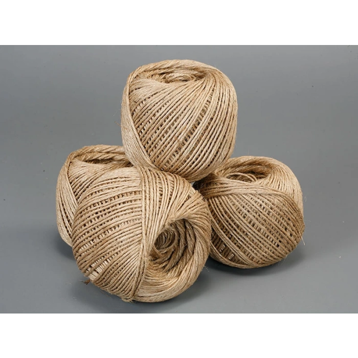 Jütburada Mumlanmış Cilalı Mumlu Bej Jüt İplik 5 Adet 500 Metre Hasır İp Kırnap İp Doğal İp Çuval İp