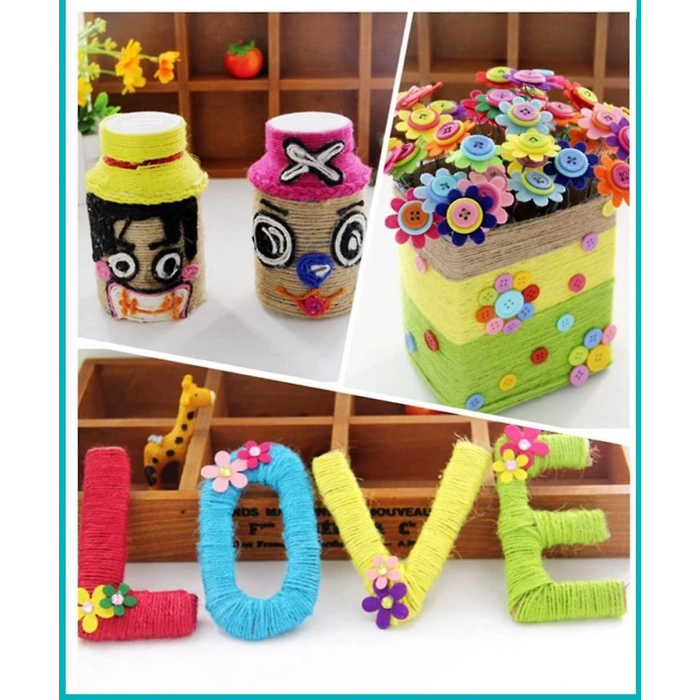 Jütburada Pembe Jüt İplik 5 Adet 500 Gr Hasır İp Kırnap İp Doğal İp Çuval İp