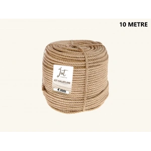 Jütburada Jüt Halat 4 mm 10 Metre Hasır Dekor Süsleme İp