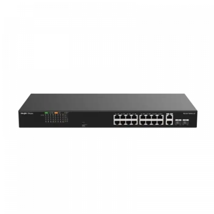 Reyee RG-ES118FGS-LP 18 Portlu, 10/100 Fast Ethernet, Tak Çalıştır Switch, 2 Gigabit Combo, 16 Port PoE+ (120W)