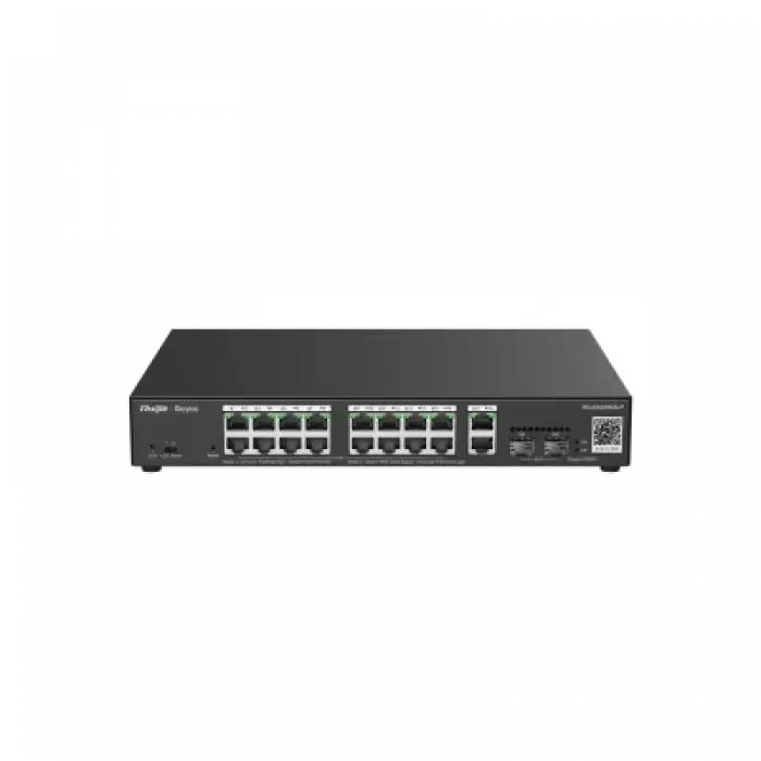 Reyee RG-ES220GS-P 20 Portlu, 10/100/1000 Gigabit, Yönetilebilir Switch, 2 SFP, 2 Gigabit RJ45 Uplink, 16 Port PoE+ (250W)