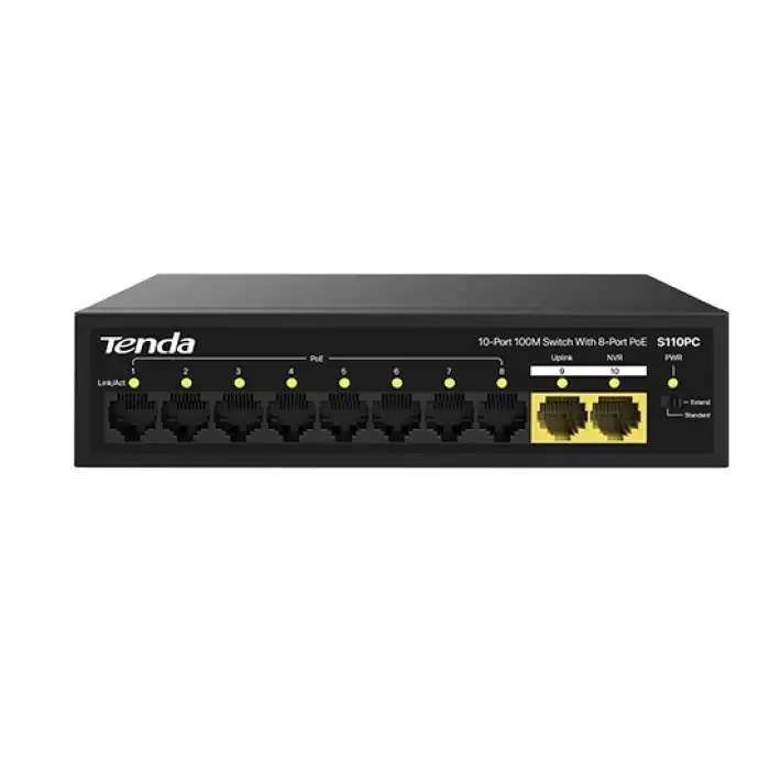 Tenda S110GPC 8 FE PoE + 2 GB Uplink Switch