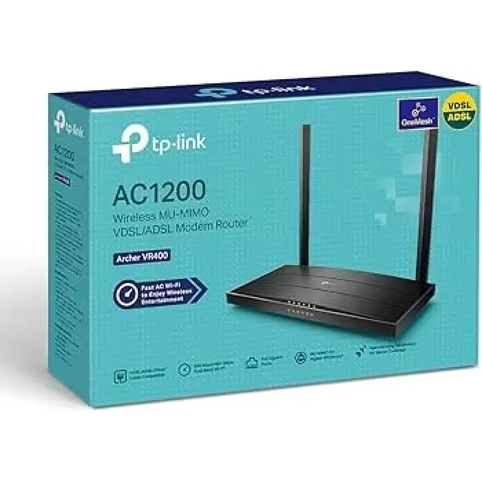 TP-Link ARCHER VR400 1200 Mbps KABLOSUZ DUAL BAND VDSL/ADSL MODEM/ROUTER