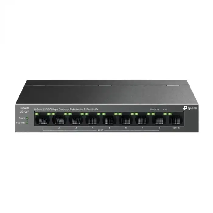 Tp-link LS109P 8-Port PoE+ ile 9-Port 10/100Mbps Masaüstü Switch