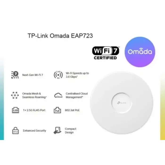 Tp-link Omada EAP723 BE3600 Tavan Tipi Üç Bantlı Wi-Fi 7 Access Point