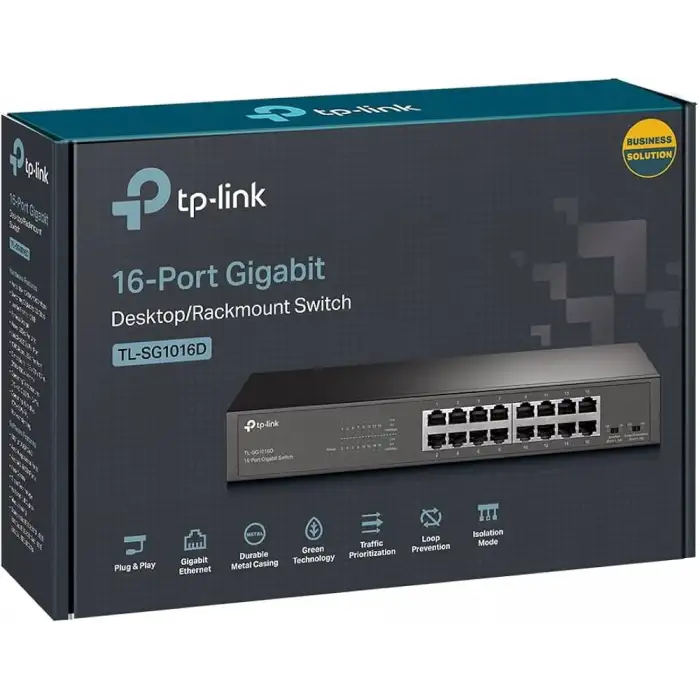 TP-LINK TL-SG1016D 16 PORT GIGABIT MASAÜSTÜ / RACKMOUNT SWITCH
