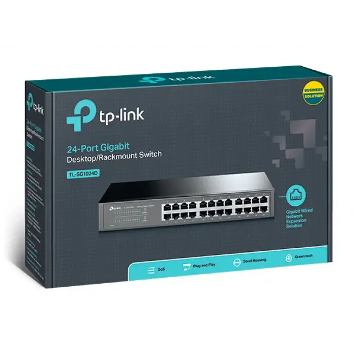 TP-LINK TL-SG1024D 10/100/1000Mbp Çelik Kasa Rackmountable Gigabit Switch
