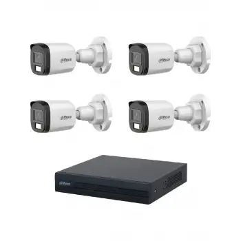 Dahua 2MP 4 Kameralı 30 Metre Renkli Gece Görüşlü Full Hd Güvenlik Kamera Seti