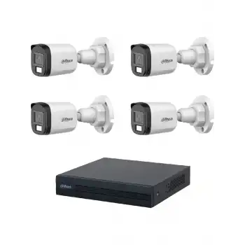 Dahua 2MP 4 Kameralı 30 Metre Renkli Gece Görüşlü Full Hd Güvenlik Kamera Seti