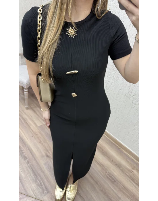 Gold aksesuarlı elbise