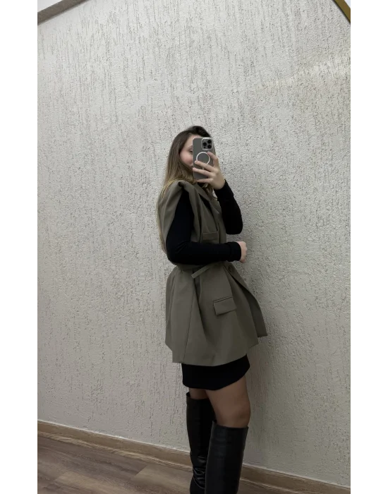 Kemerli Oversıze Yelek