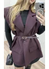 Kemerli oversize yelek