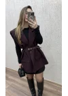 Kemerli oversize yelek