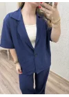 Tek Düğmeli Ceketli Takım Lacivert