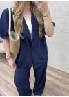 Tek Düğmeli Ceketli Takım Lacivert