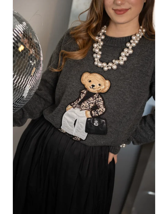 Gri Ayıcıklı Kazak