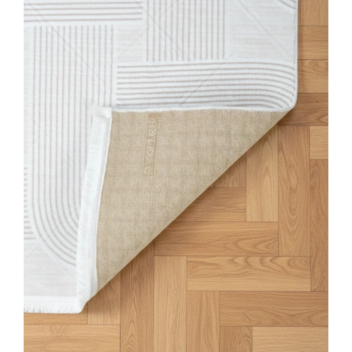 Yağmurser Lüx Yumuşak Dokulu Kaymaz Taban Halı Yolluk 3063 Krem