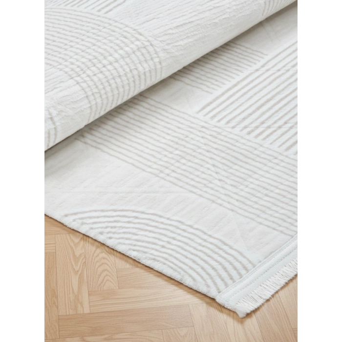 Yağmurser Lüx Yumuşak Dokulu Kaymaz Taban Halı Yolluk 3063 Krem