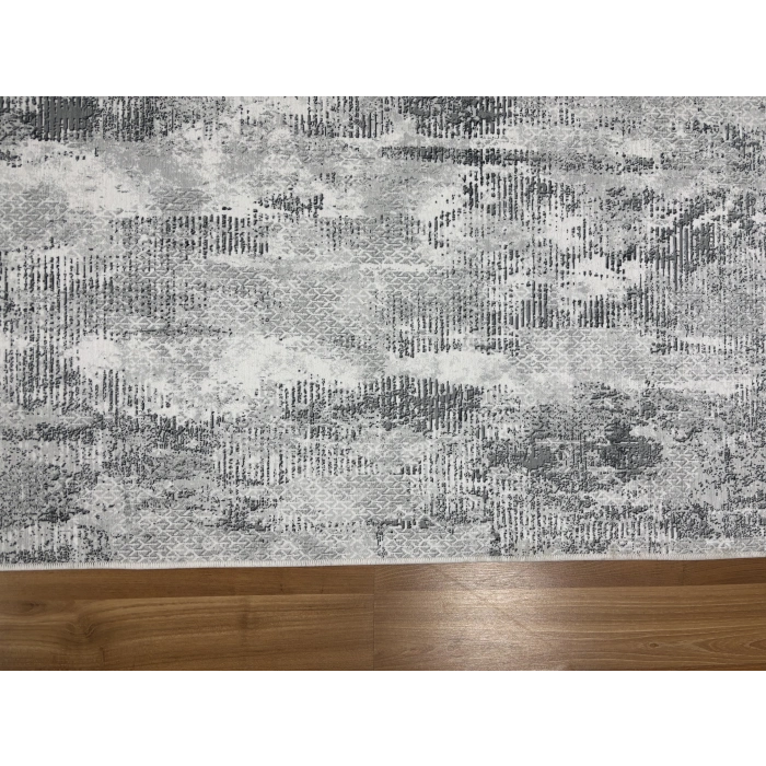 Bademli Halı Şönil Dokuma Taban Dekoratif Halı 1070 Gri