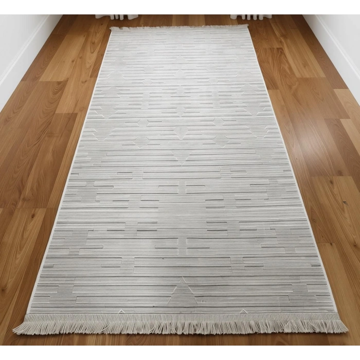 Bademli Halı Şönil Dokuma Taban Dekoratif Halı 1060 Krem