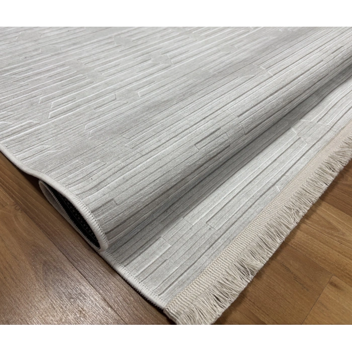 Bademli Halı Şönil Dokuma Taban Dekoratif Halı 1060 Krem