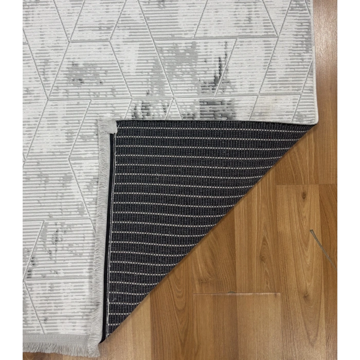 Bademli Halı Şönil Dokuma Taban Dekoratif Halı 1030 Gri