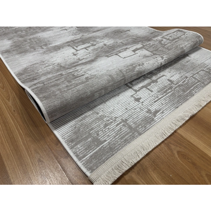 Bademli Halı Şönil Dokuma Taban Dekoratif Halı 1040 Vizon