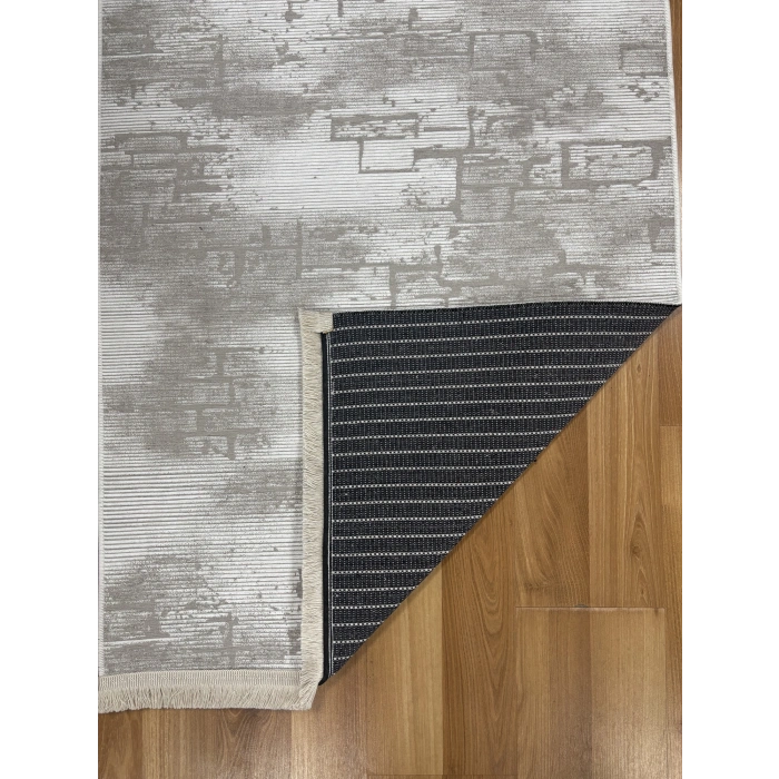 Bademli Halı Şönil Dokuma Taban Dekoratif Halı 1040 Vizon