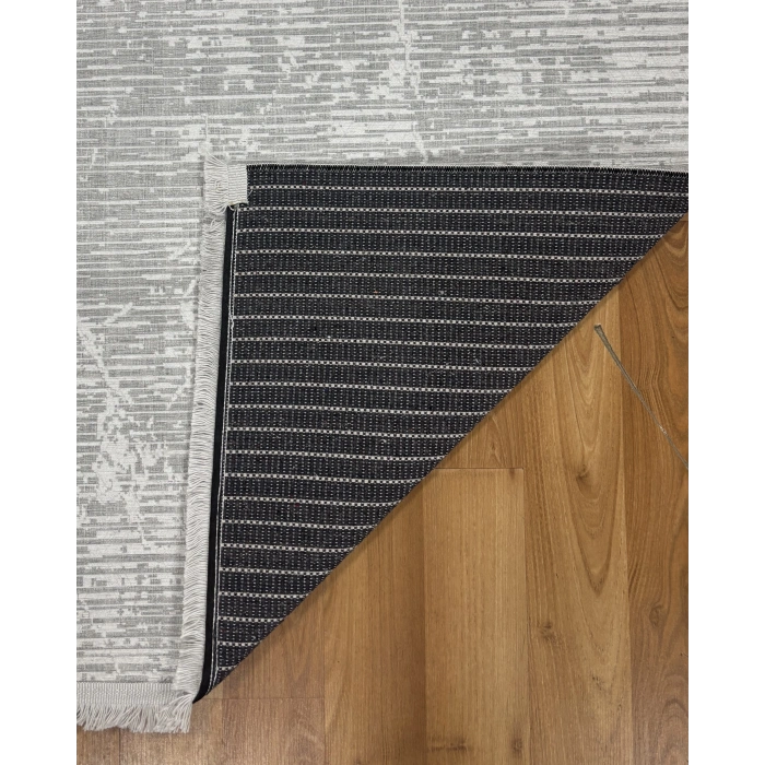 Bademli Halı Şönil Dokuma Taban Dekoratif Halı 1050 Gri