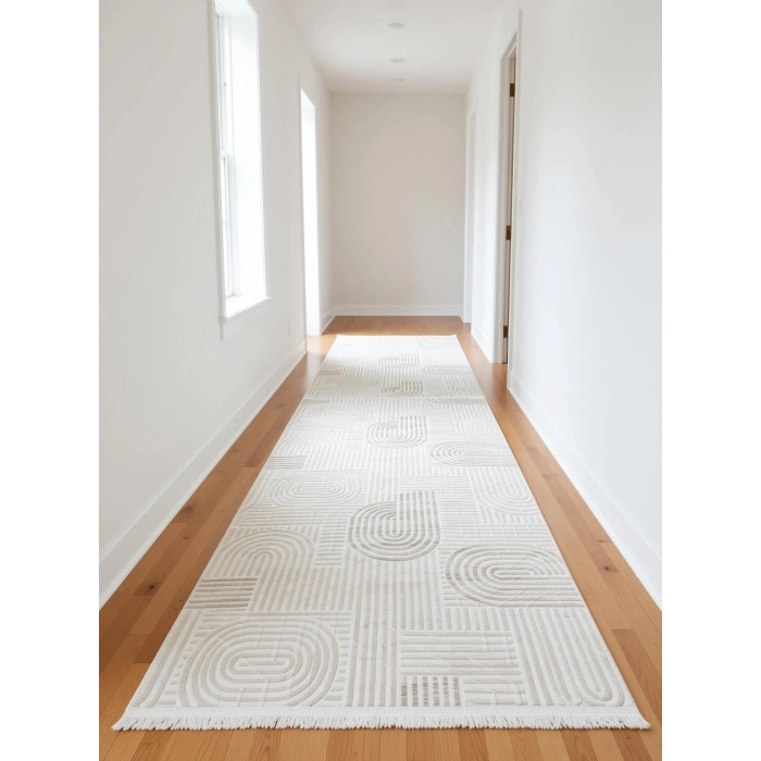 Yağmurser Ekselans Yumuşak Dokulu Kaymaz Taban Halı Yolluk 3048 Krem